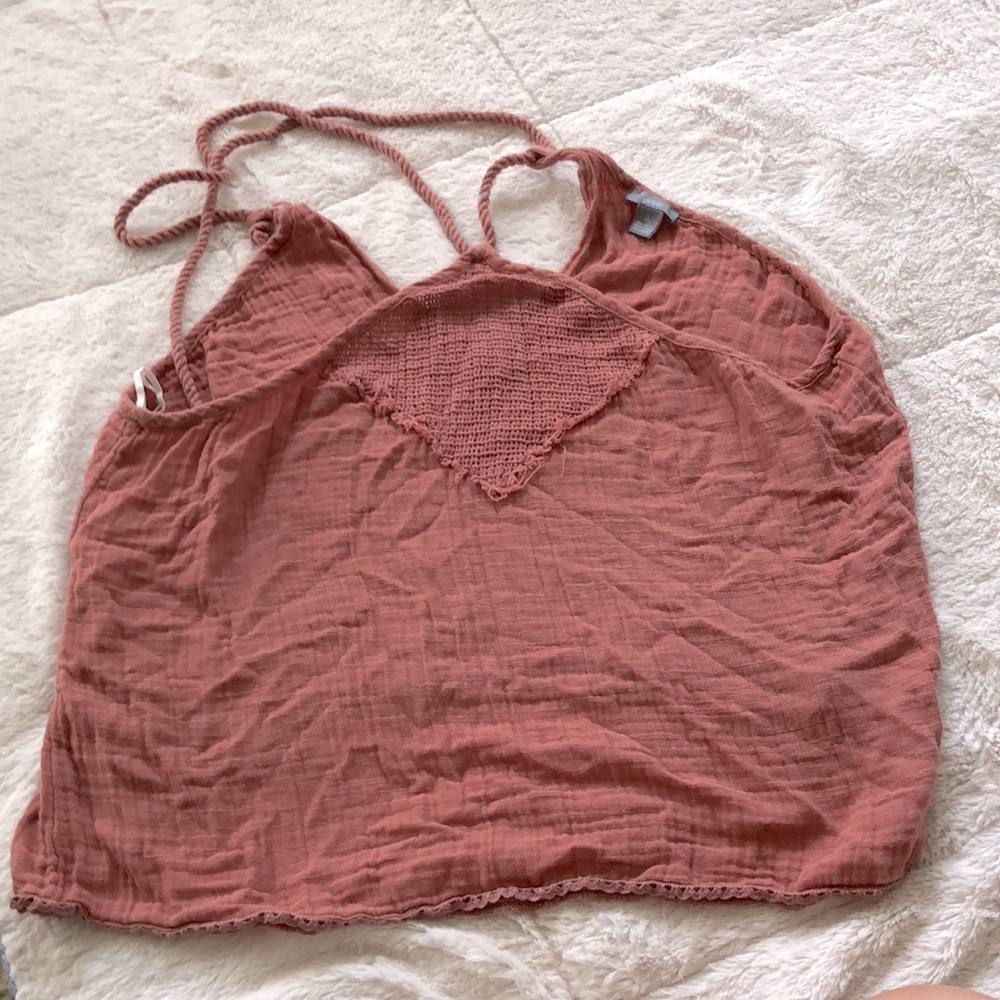 Halter tank beachwear pink